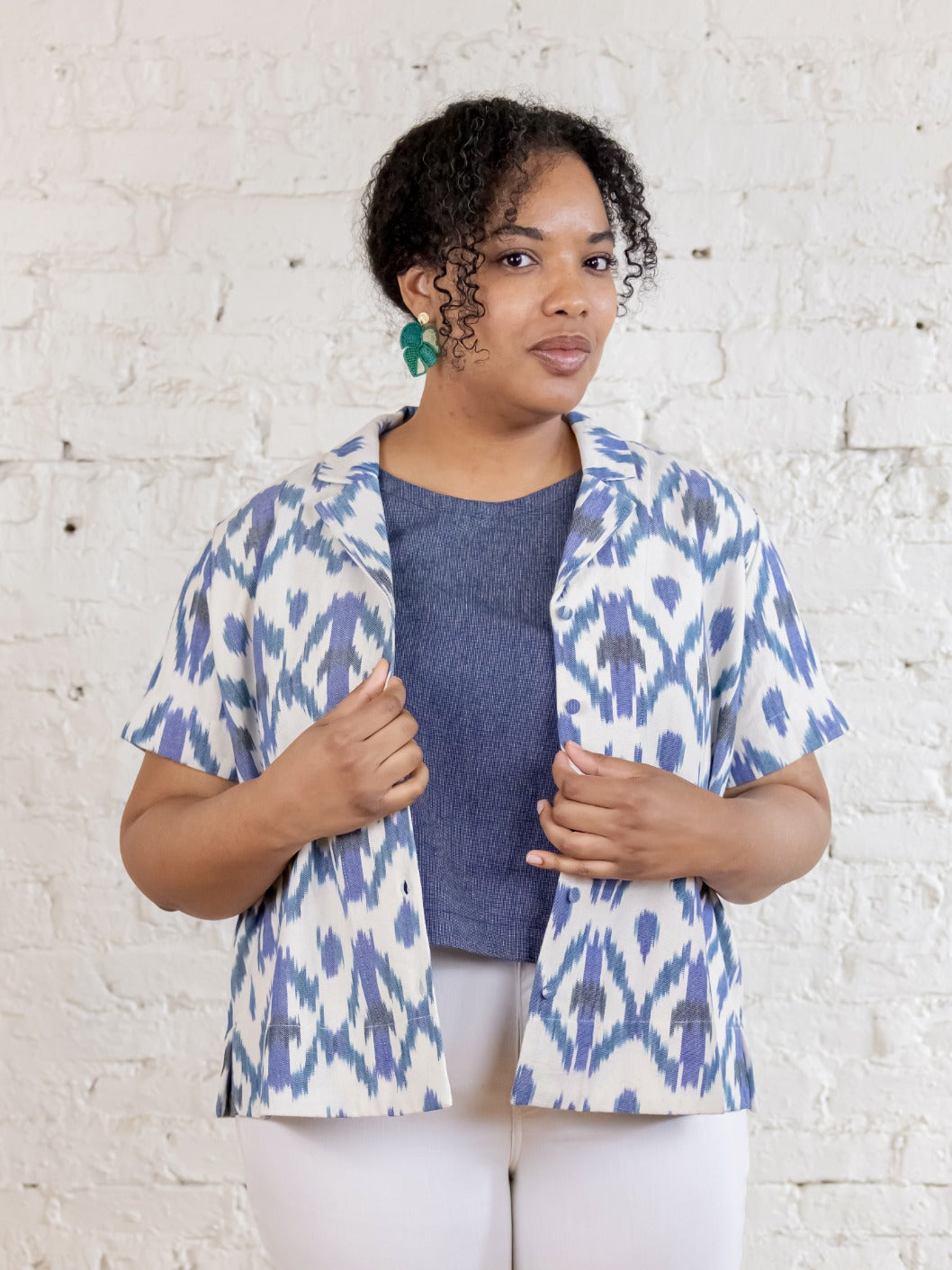 Camp Plus Size Shirt - Seashore Ikat - Image 3