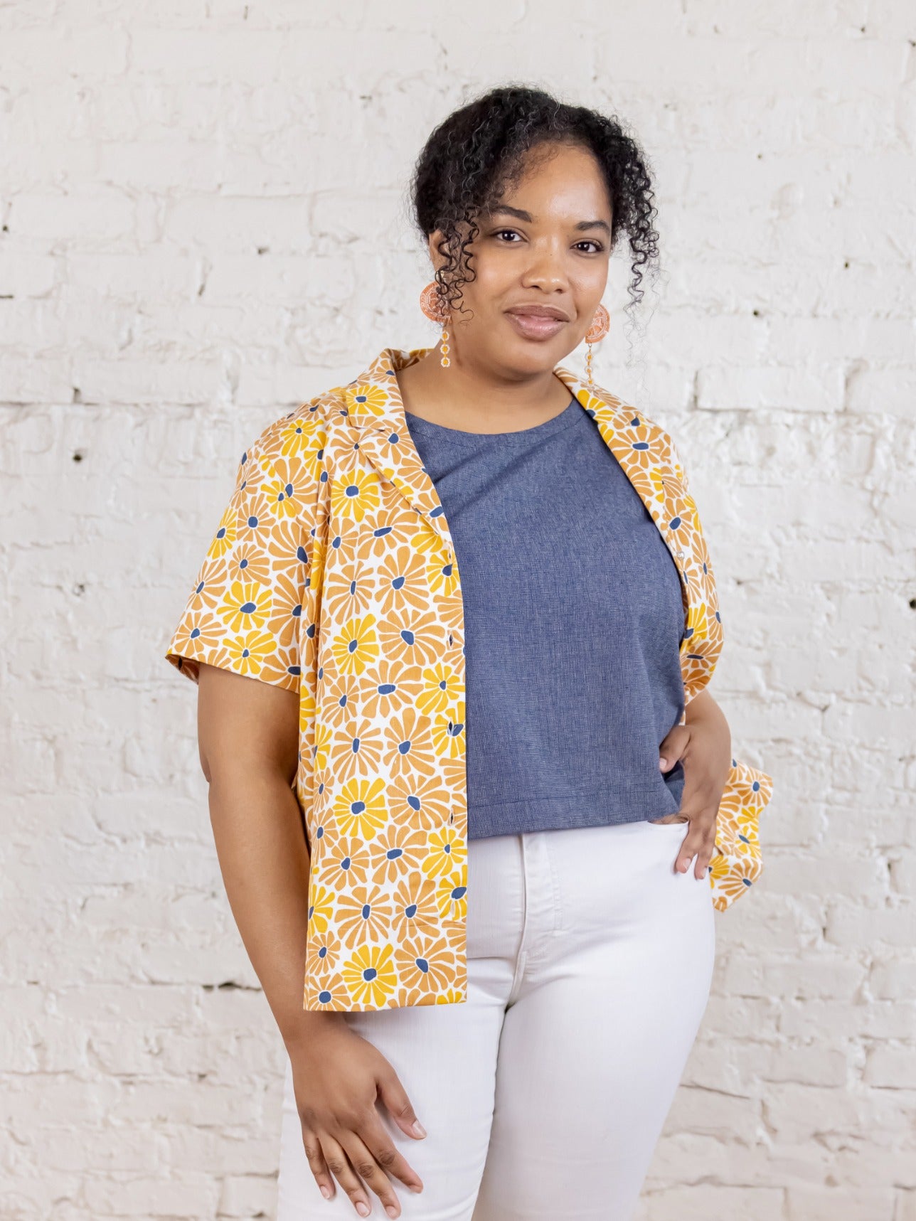 Camp Plus Size Shirt - Sunny Floral - Image 1