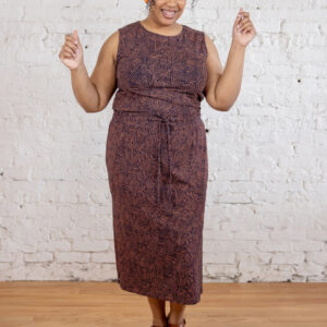 Isla Plus Size Skirt - Tree Rings Blue