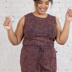 Isla Plus Size Skirt - Tree Rings Blue - Image 3