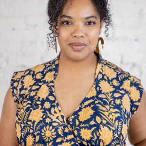 Lucille Plus Size Dress - Navy Botanical - Image 2