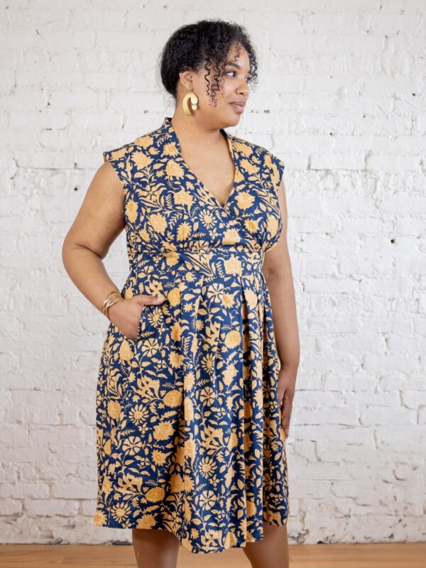 Lucille Plus Size Dress - Navy Botanical - Image 4