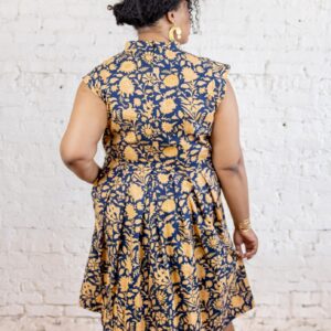 Lucille Plus Size Dress - Navy Botanical - Image 3
