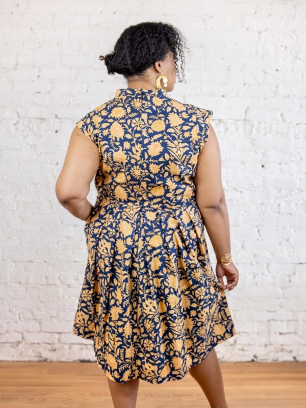 Lucille Plus Size Dress - Navy Botanical - Image 3