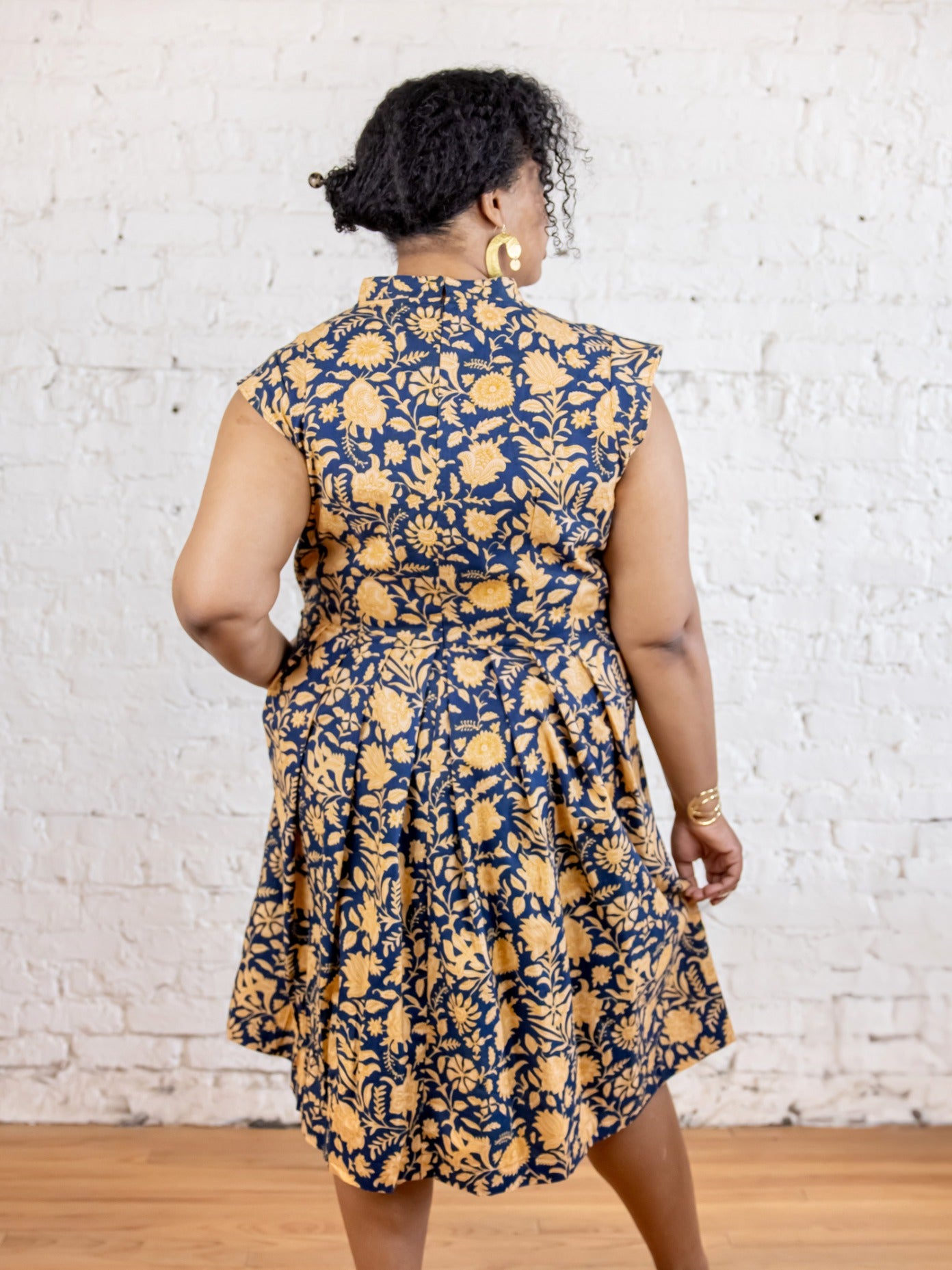 Lucille Plus Size Dress - Navy Botanical - Image 3