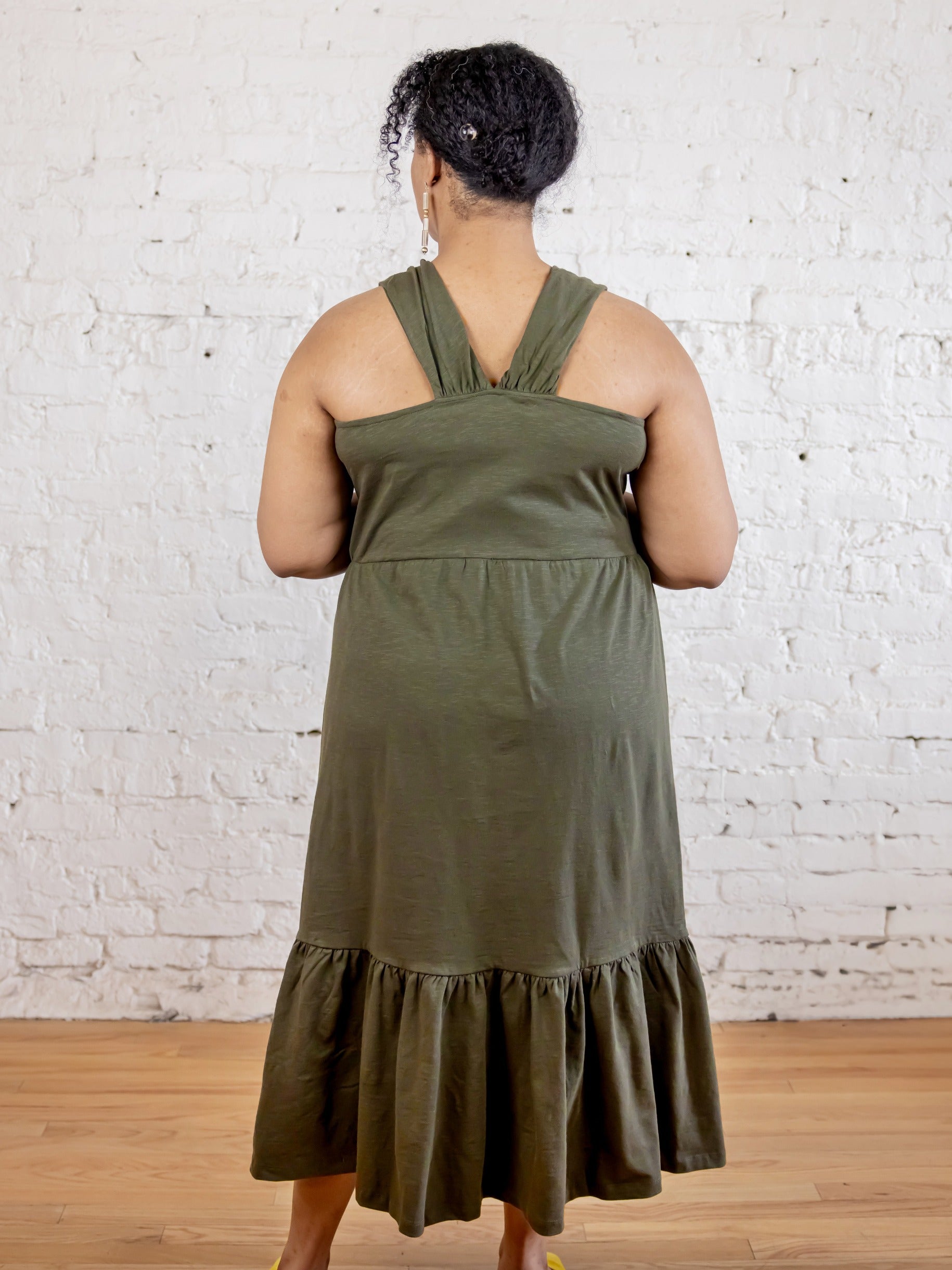 Opal Plus Size Dress - Olive - Image 3