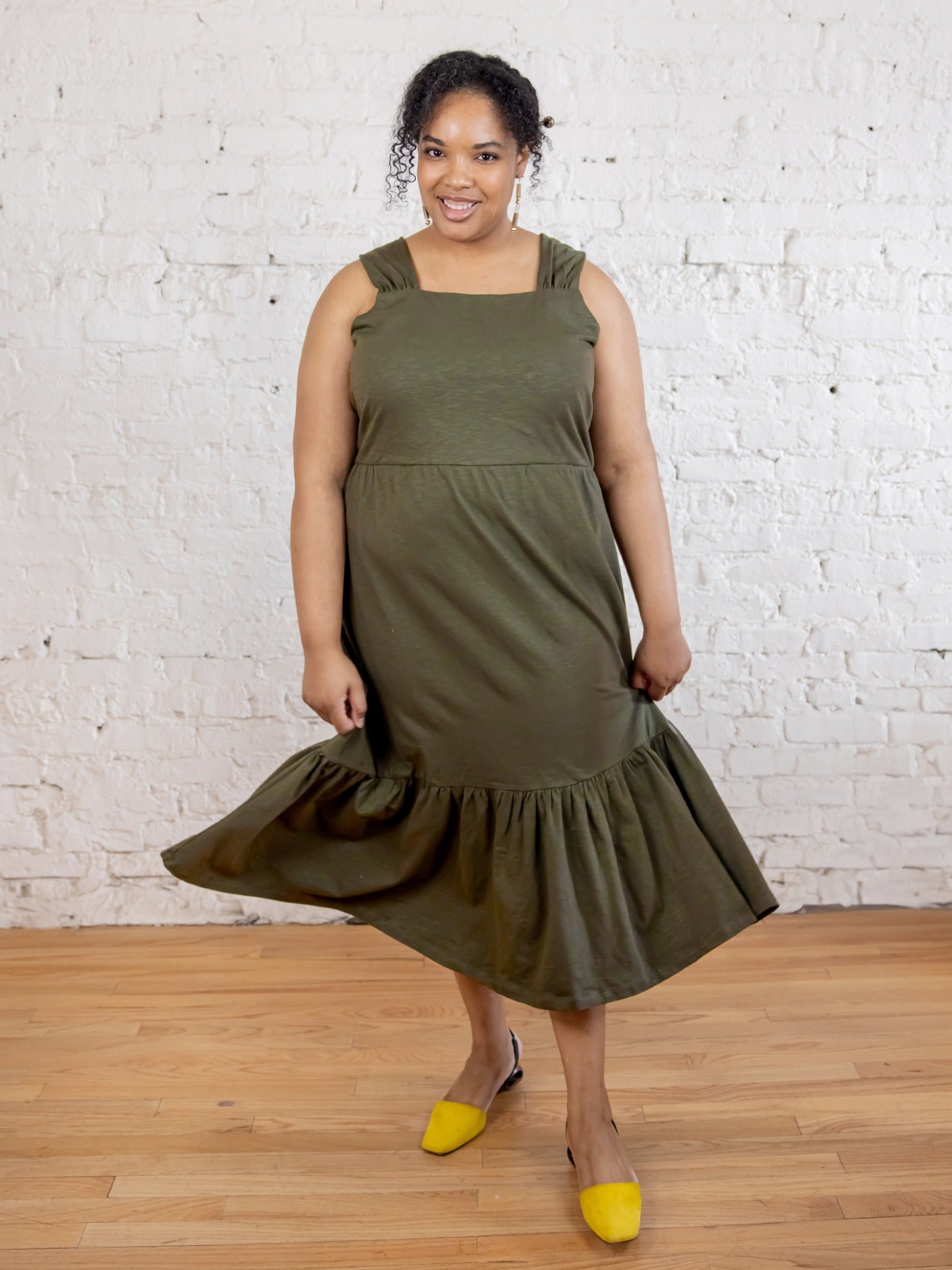 Opal Plus Size Dress - Olive - Image 1