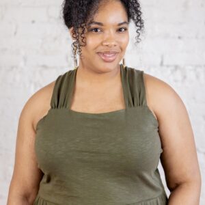 Opal Plus Size Dress - Olive - Image 4