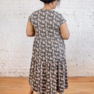 Tiered Jersey Plus Size Dress - Leopard Green - Image 2