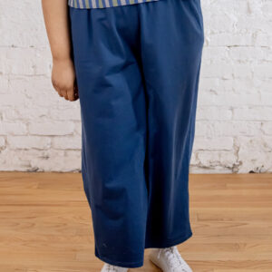 Fae Wide Leg Plus Size Pant - Loop Knit Blue - Image 1