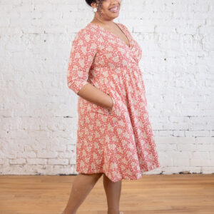 Callie 3/4 Sleeve Plus Size Wrap Dress - Matisse Vermillion - Image 3