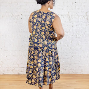 Thais Tiered Sleeveless Plus Size Dress - Navy Botanical - Image 2