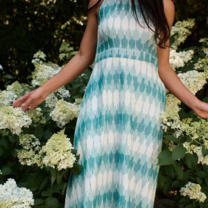 Ilona Dress - Teal Ikat - Image 1