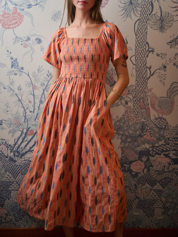 Teddy Dress - Peach Ikat - Image 12