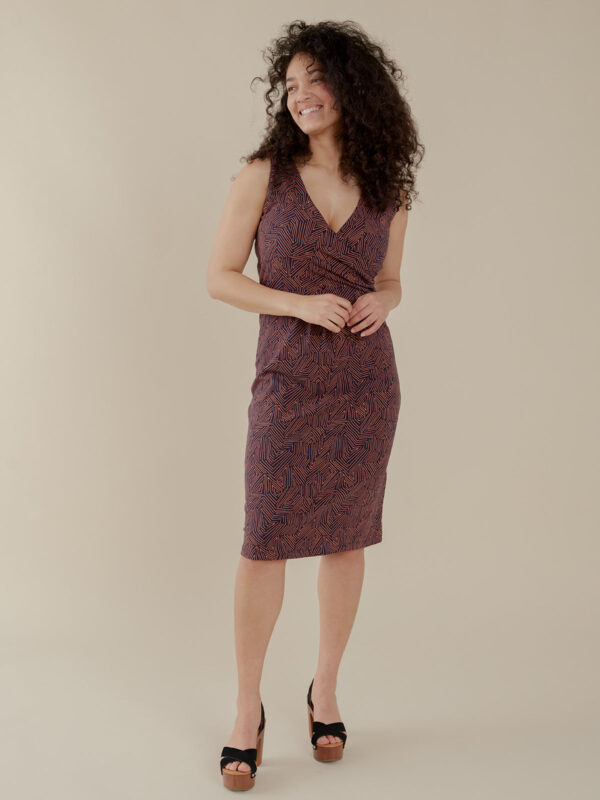 Danica Wrap Dress - Tree Rings Blue