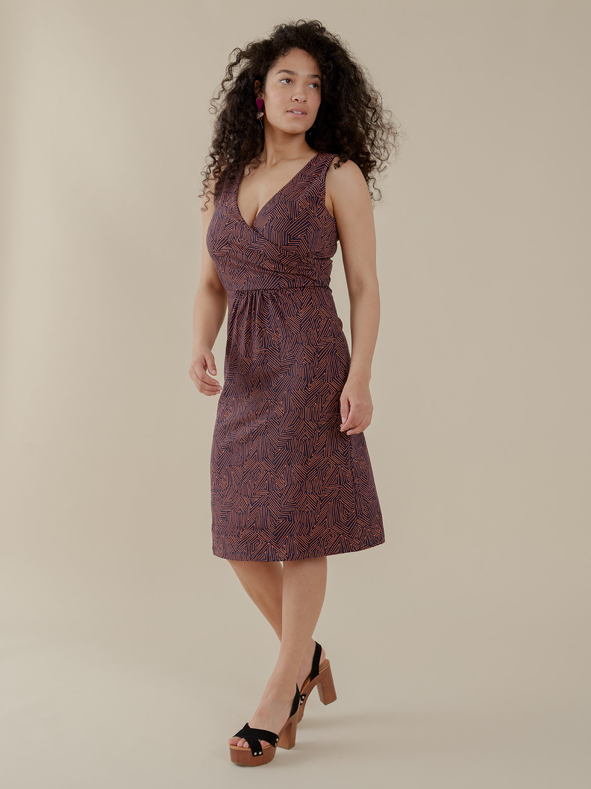 Danica Wrap Dress - Tree Rings Blue - Image 5