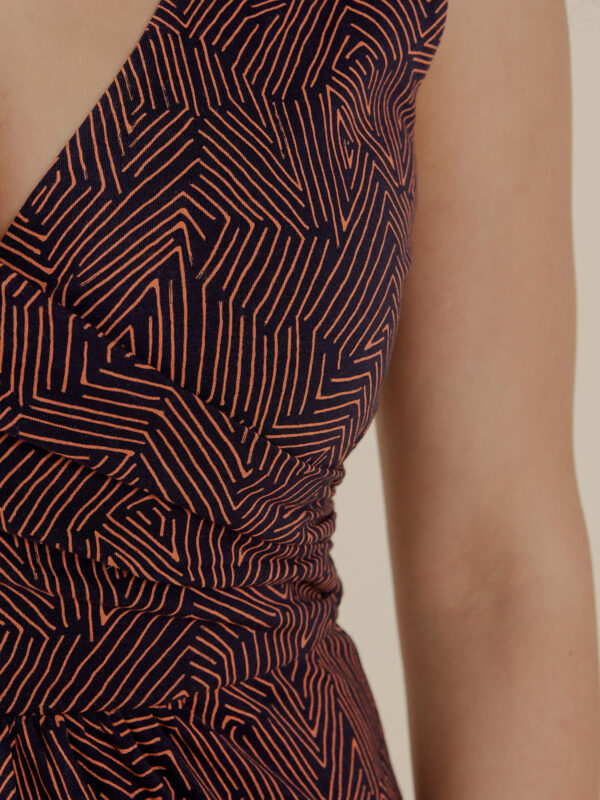 Danica Wrap Dress - Tree Rings Blue - Image 2