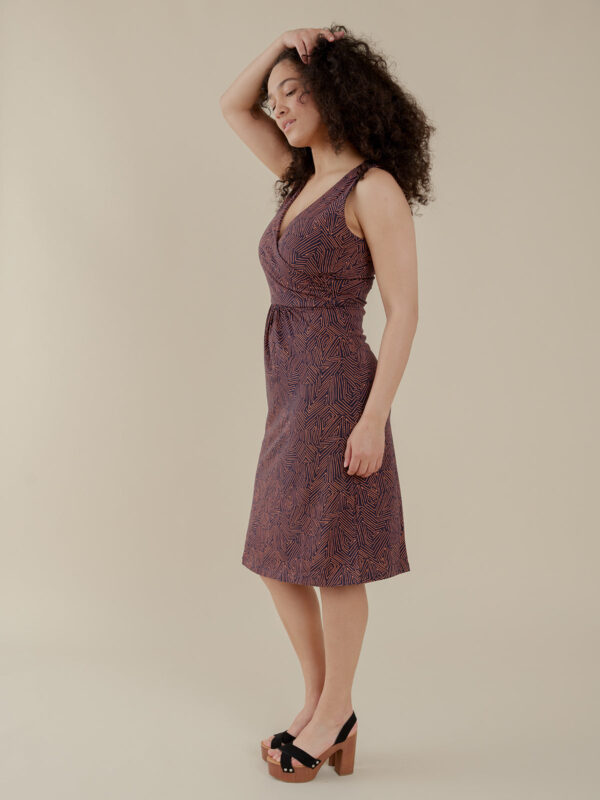 Danica Wrap Dress - Tree Rings Blue - Image 3