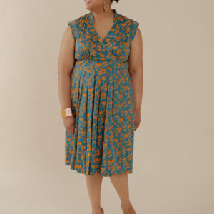 Lucille Plus Size Dress - Teal Floral - Image 1