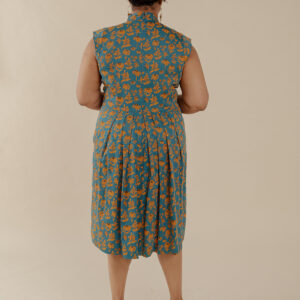 Lucille Plus Size Dress - Teal Floral - Image 4