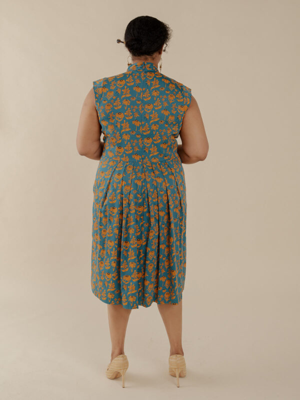 Lucille Plus Size Dress - Teal Floral - Image 4
