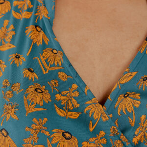 Lucille Plus Size Dress - Teal Floral - Image 2