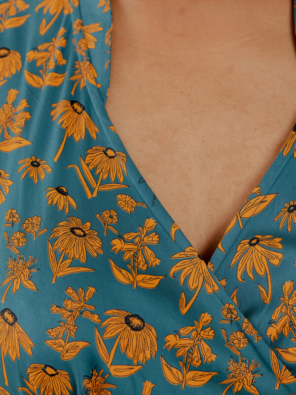 Lucille Plus Size Dress - Teal Floral - Image 2