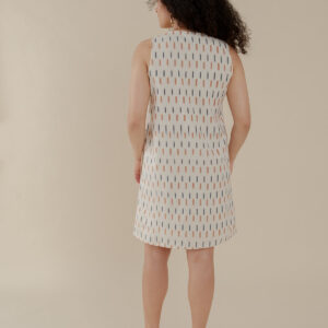 Milan Shift Dress - Ivory Ikat - Image 4