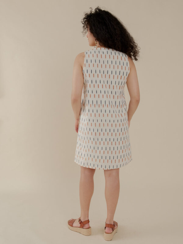 Milan Shift Dress - Ivory Ikat - Image 4