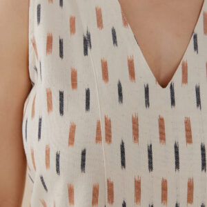 Milan Shift Dress - Ivory Ikat - Image 2