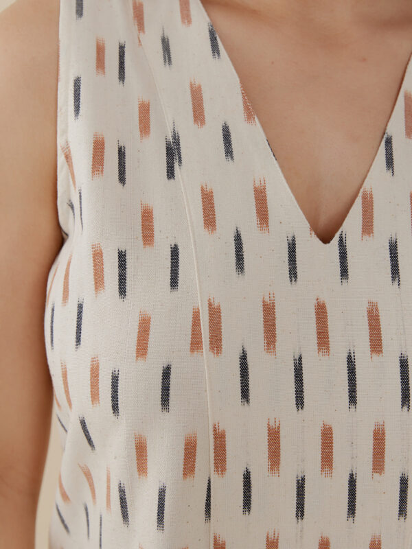 Milan Shift Dress - Ivory Ikat - Image 2