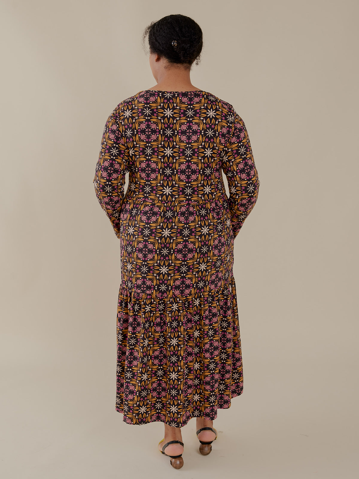 Mirah Tiered Plus Size Dress - Mauve Tile - Image 4