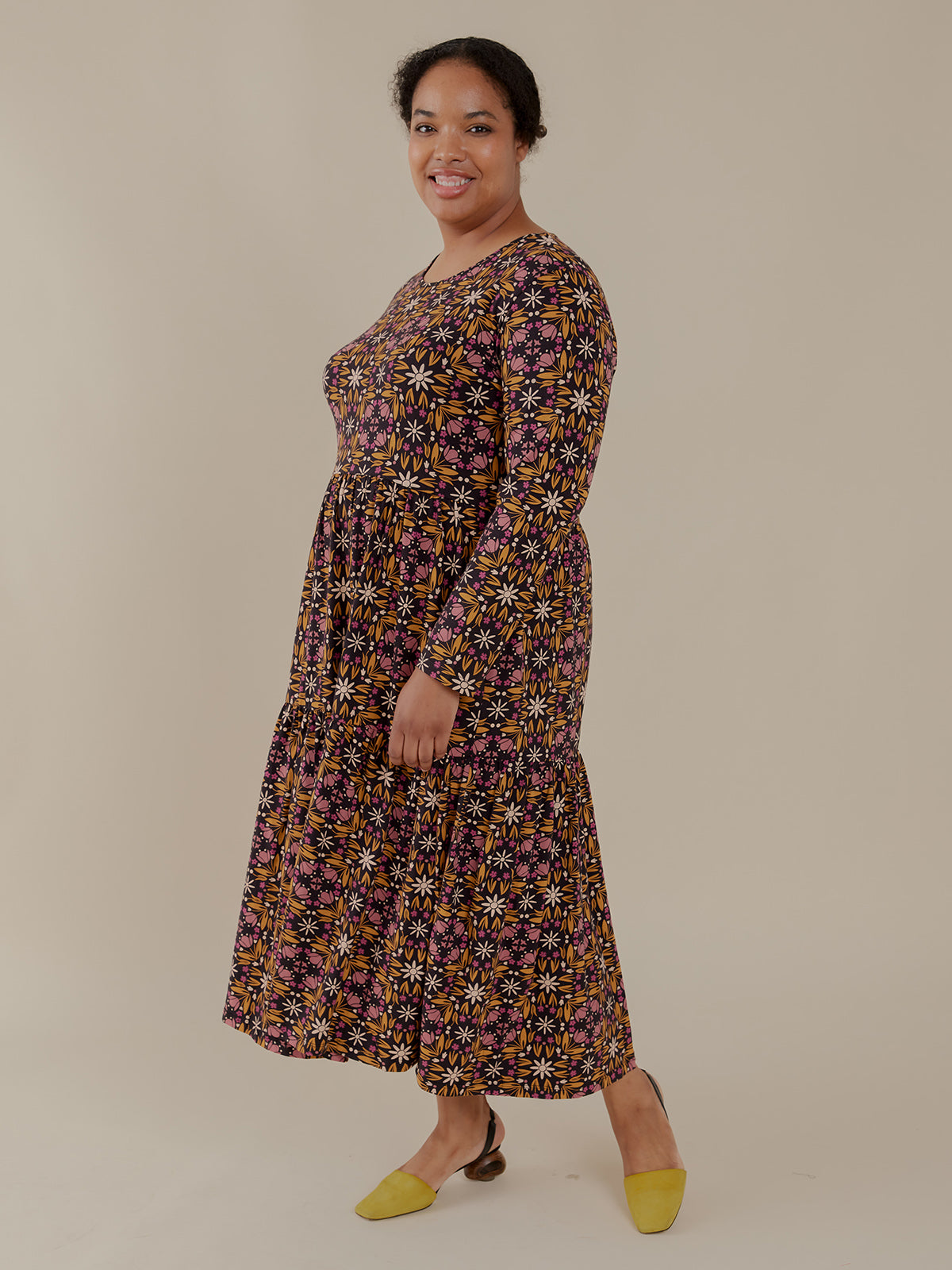 Mirah Tiered Plus Size Dress - Mauve Tile - Image 3