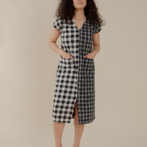 Padma Pocket Dress - Black and White Mix - Image 2