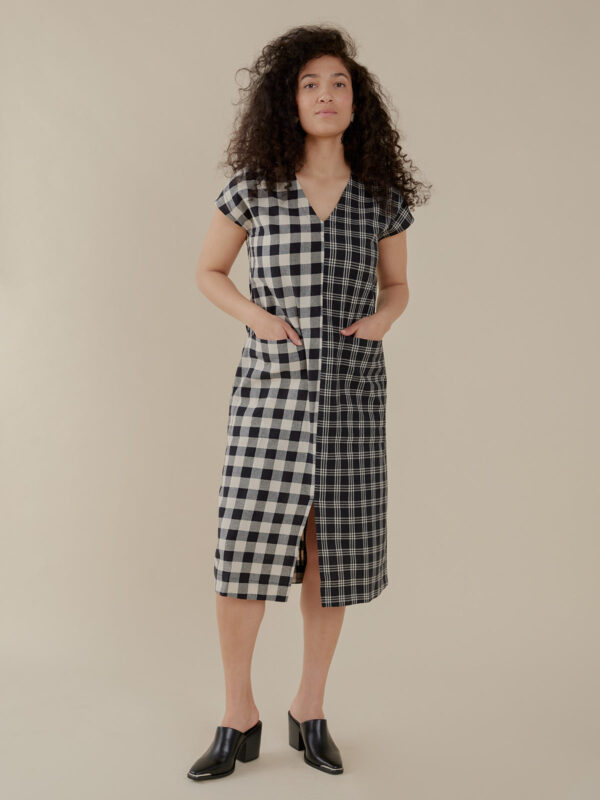 Padma Pocket Dress - Black and White Mix - Image 2