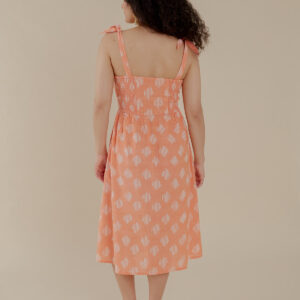 Provence Midi Dress - Peach Ikat - Image 4