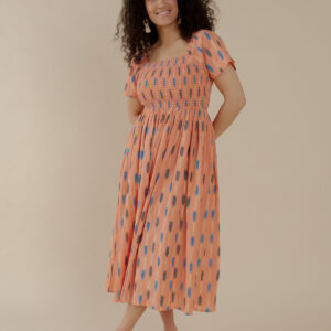 Teddy Dress - Peach Ikat - Image 3