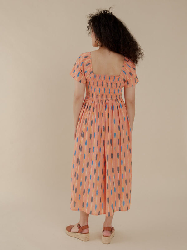 Teddy Dress - Peach Ikat - Image 2