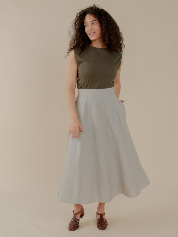 Lucinda Skirt - Olive Stripe - Image 3