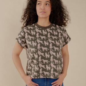 Caitlin Top - Leopard Green - Image 1
