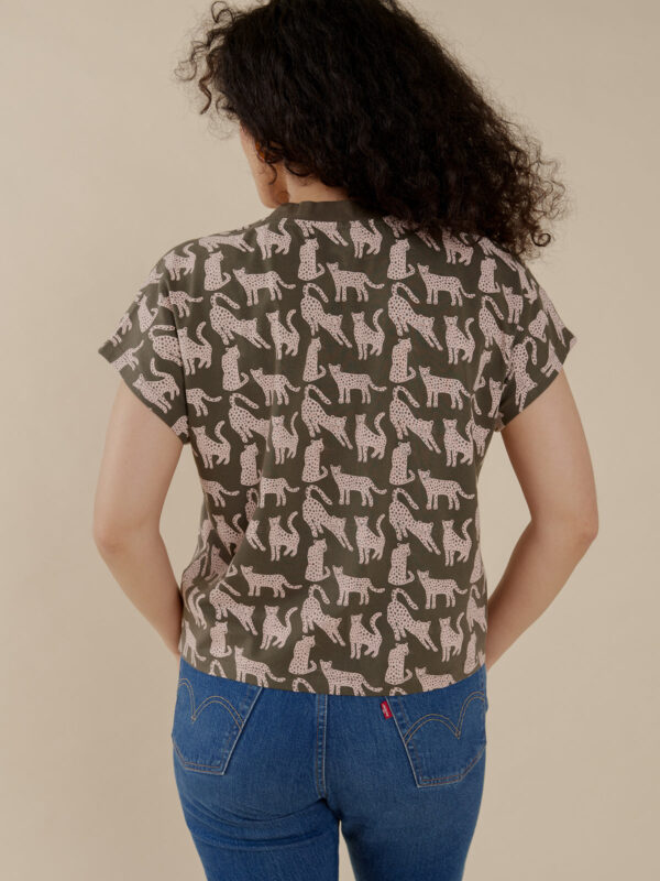 Caitlin Top - Leopard Green - Image 3