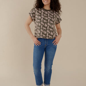 Caitlin Top - Leopard Green - Image 4