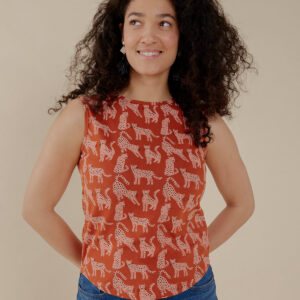 Millie Muscle Tee - Leopard Sienna - Image 1