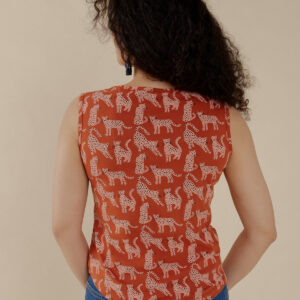 Millie Muscle Tee - Leopard Sienna - Image 6