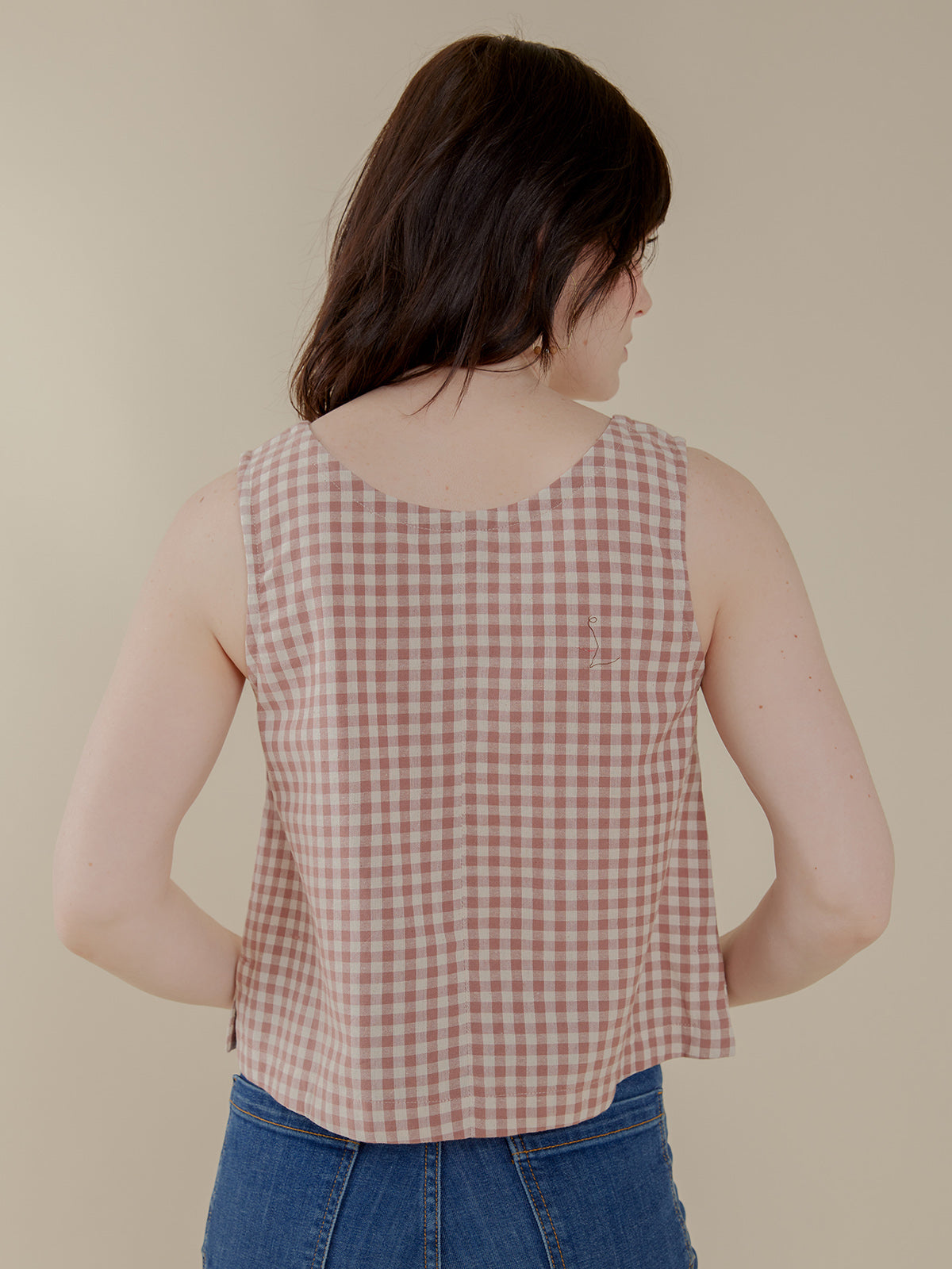 Neko Tank - Brown Gingham - Image 9
