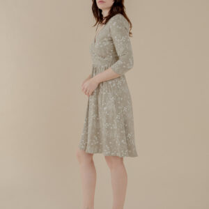 Callie 3/4 Sleeve Wrap Dress - Field Taupe - Image 2