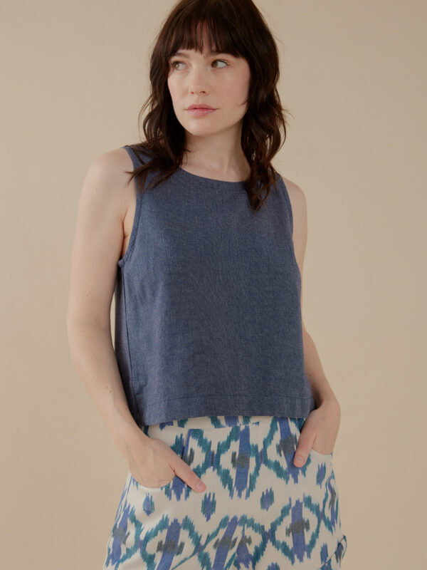 Neko Tank - Blue Chambray - Image 2