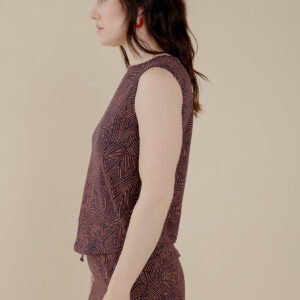 Millie Muscle Tee - Tree Rings Blue - Image 3