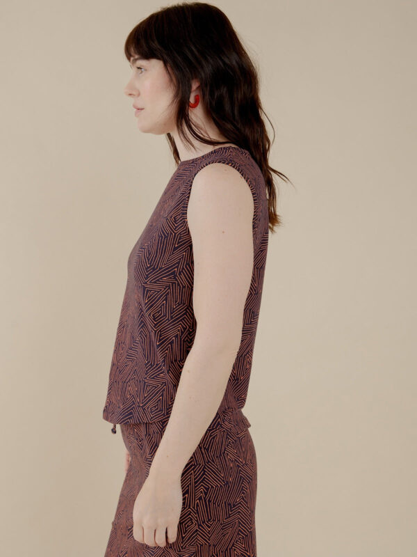 Millie Muscle Tee - Tree Rings Blue - Image 3