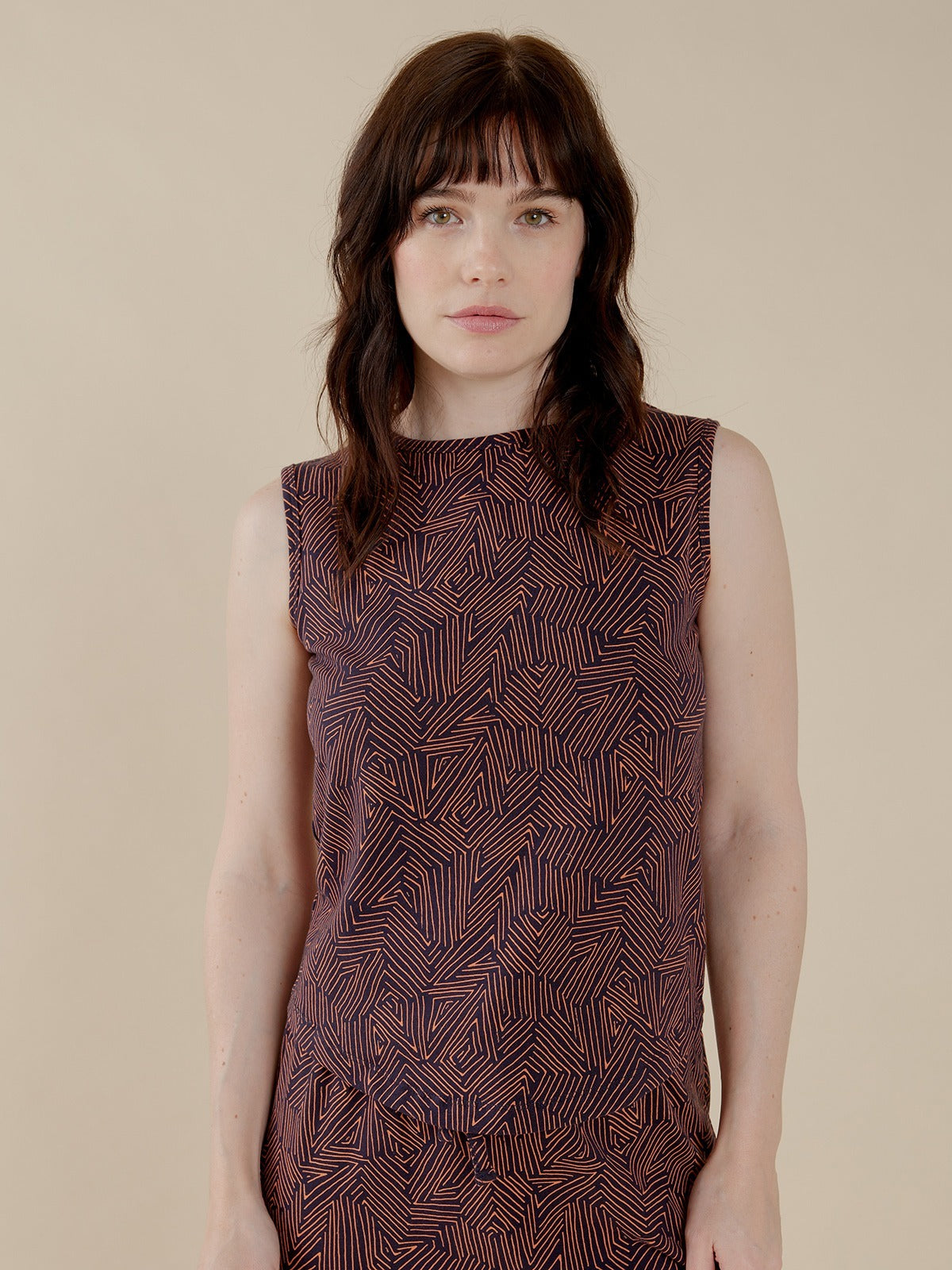 Millie Muscle Tee - Tree Rings Blue - Image 1